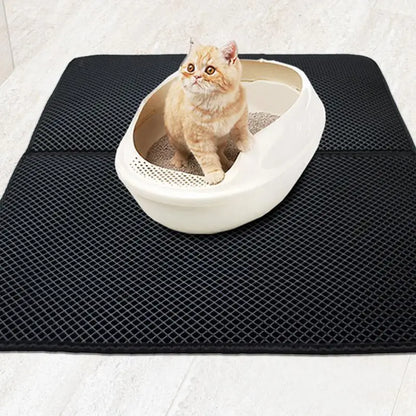 Cat Litter Mat EVA Double-Layer Cat Mat Litter Trapper Mats with Waterproof Bottom Layer Non-Slip Pet Litter Cat Bed Mat