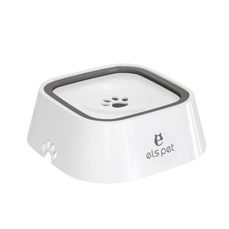 Plastic Dog Drinking Water Bowl with Floating Design Non-Wetting Mouth Cat Water Dispenser Anti-Overflow Pet Feeder 1L Capacity