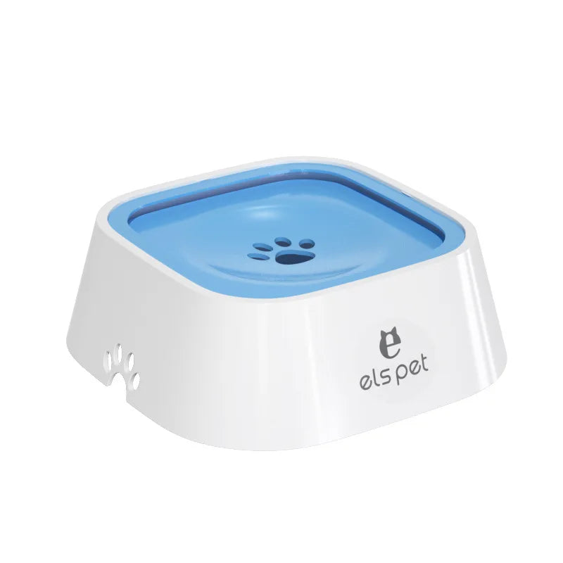 Plastic Dog Drinking Water Bowl with Floating Design Non-Wetting Mouth Cat Water Dispenser Anti-Overflow Pet Feeder 1L Capacity