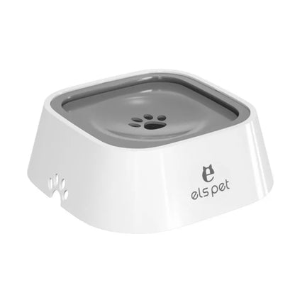 Plastic Dog Drinking Water Bowl with Floating Design Non-Wetting Mouth Cat Water Dispenser Anti-Overflow Pet Feeder 1L Capacity